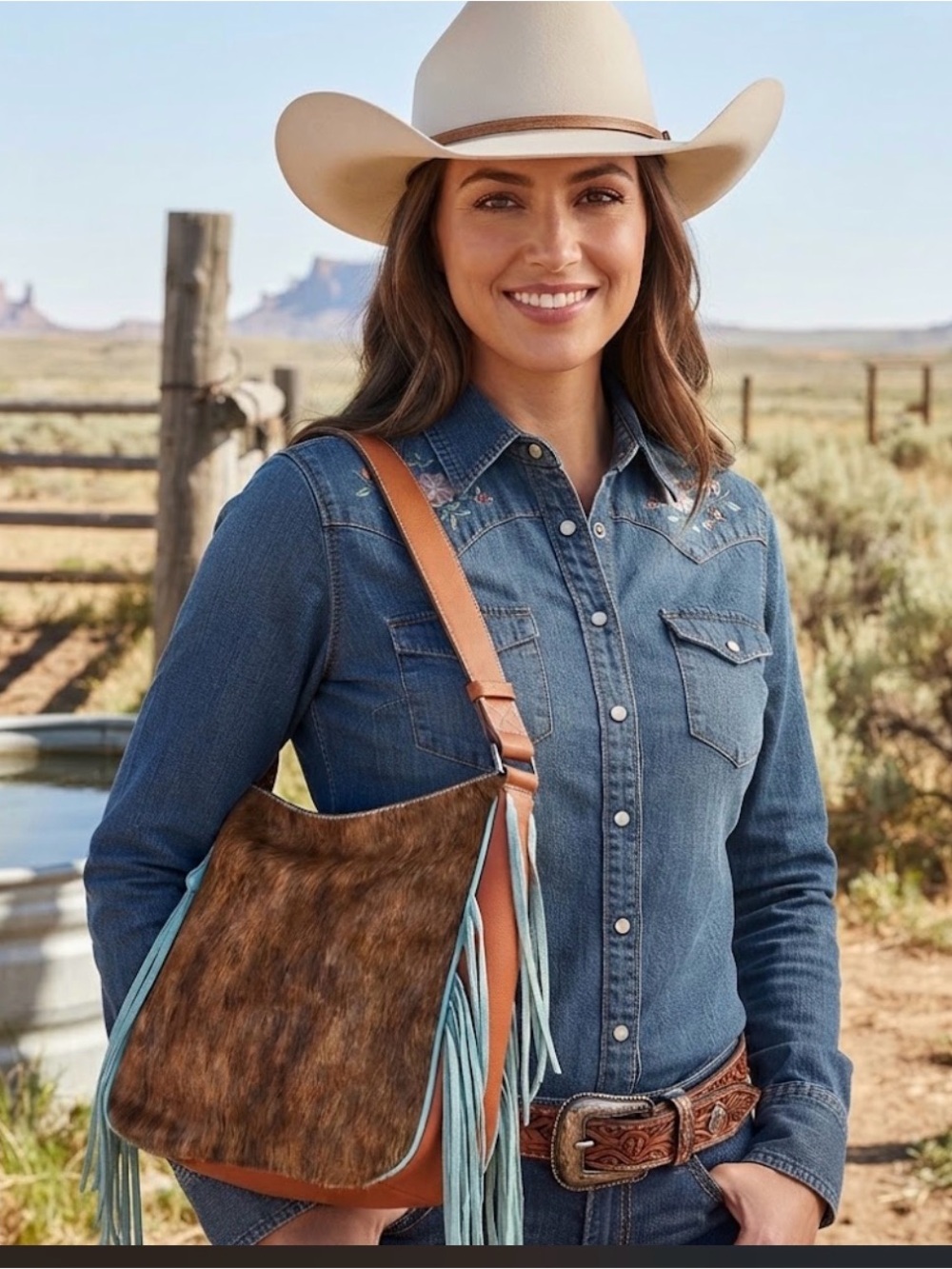Ariat Lorelei leather Shoulder Bag with fringe